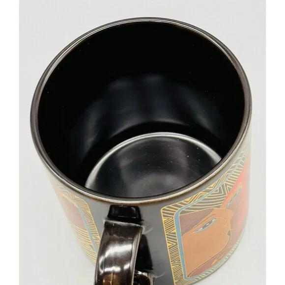 Laurel Burch Ancient Ancestors Egyptian‎ Coffee Mug 1988 Japan Gold Vintage - Picture 6 of 9